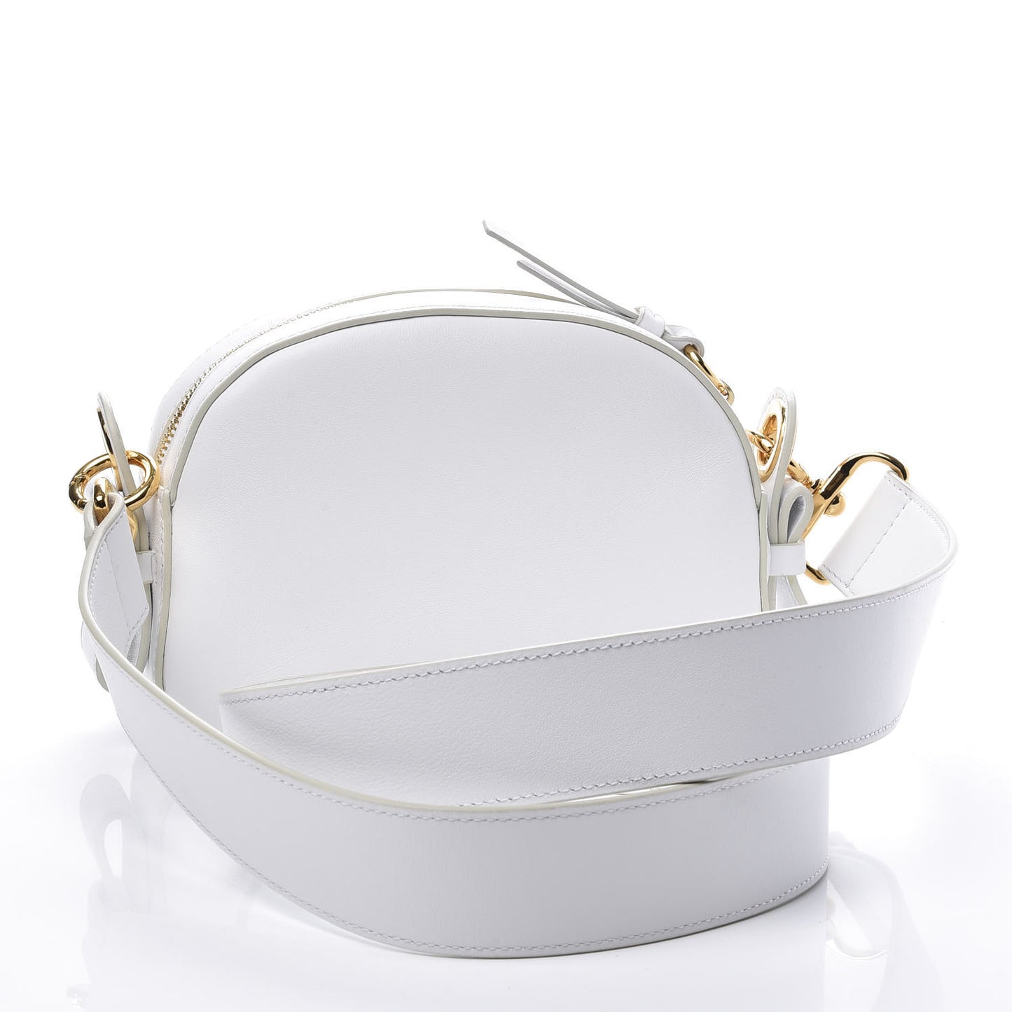 Smooth Calfskin Little Horses Embroidered Shoulder Bag White