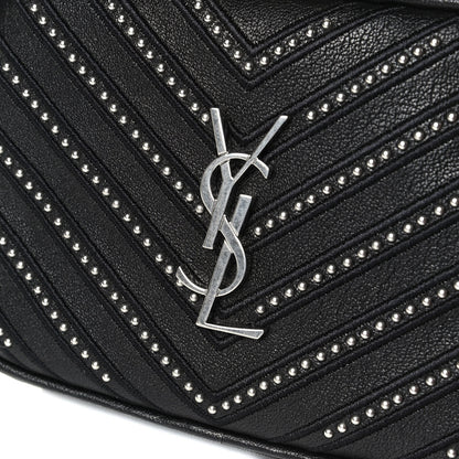 Saint Laurent Calfskin Matelasse Studded Monogram Lou Belt Bag Black 9 of 9