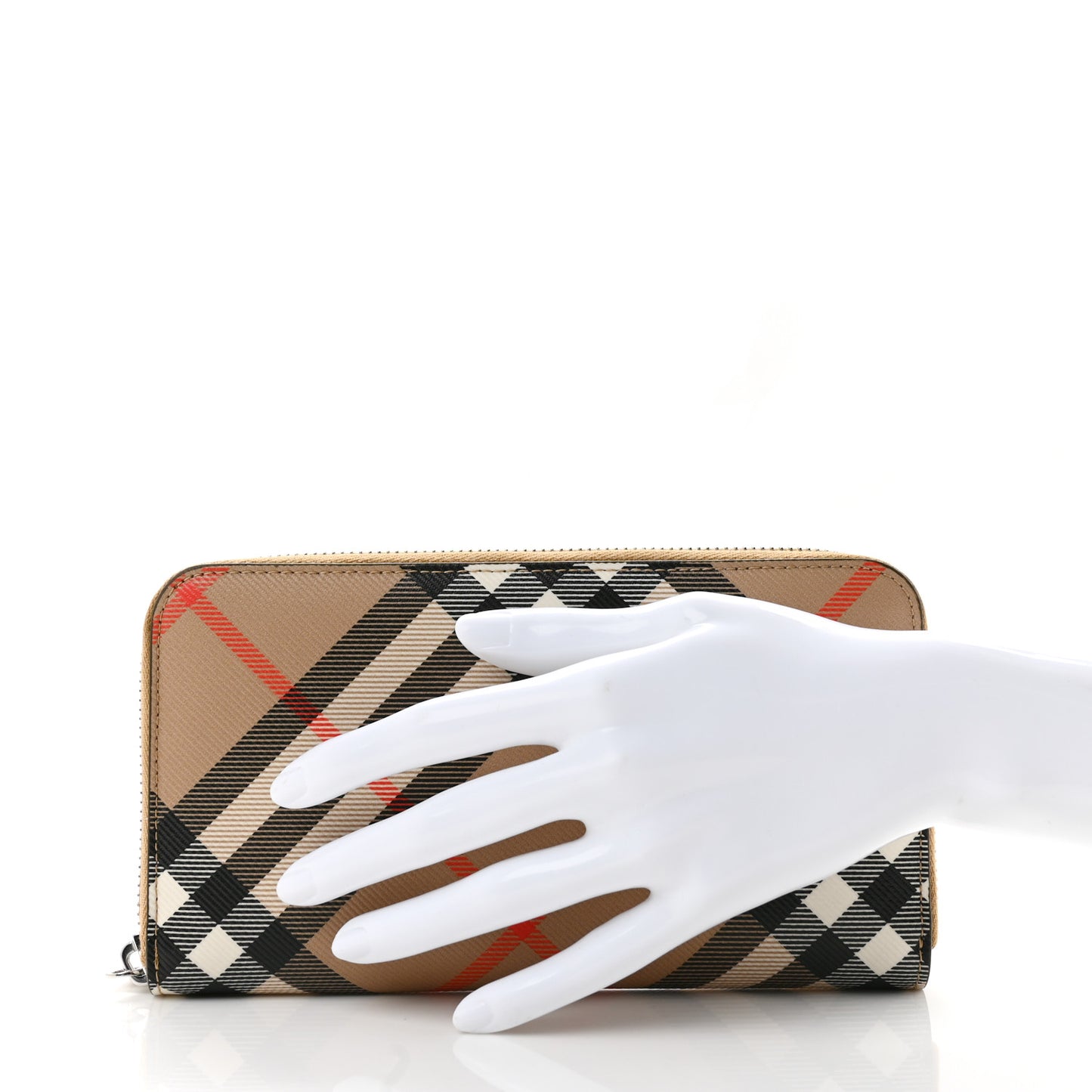 Supernova Check Zip Around Wallet Brown
