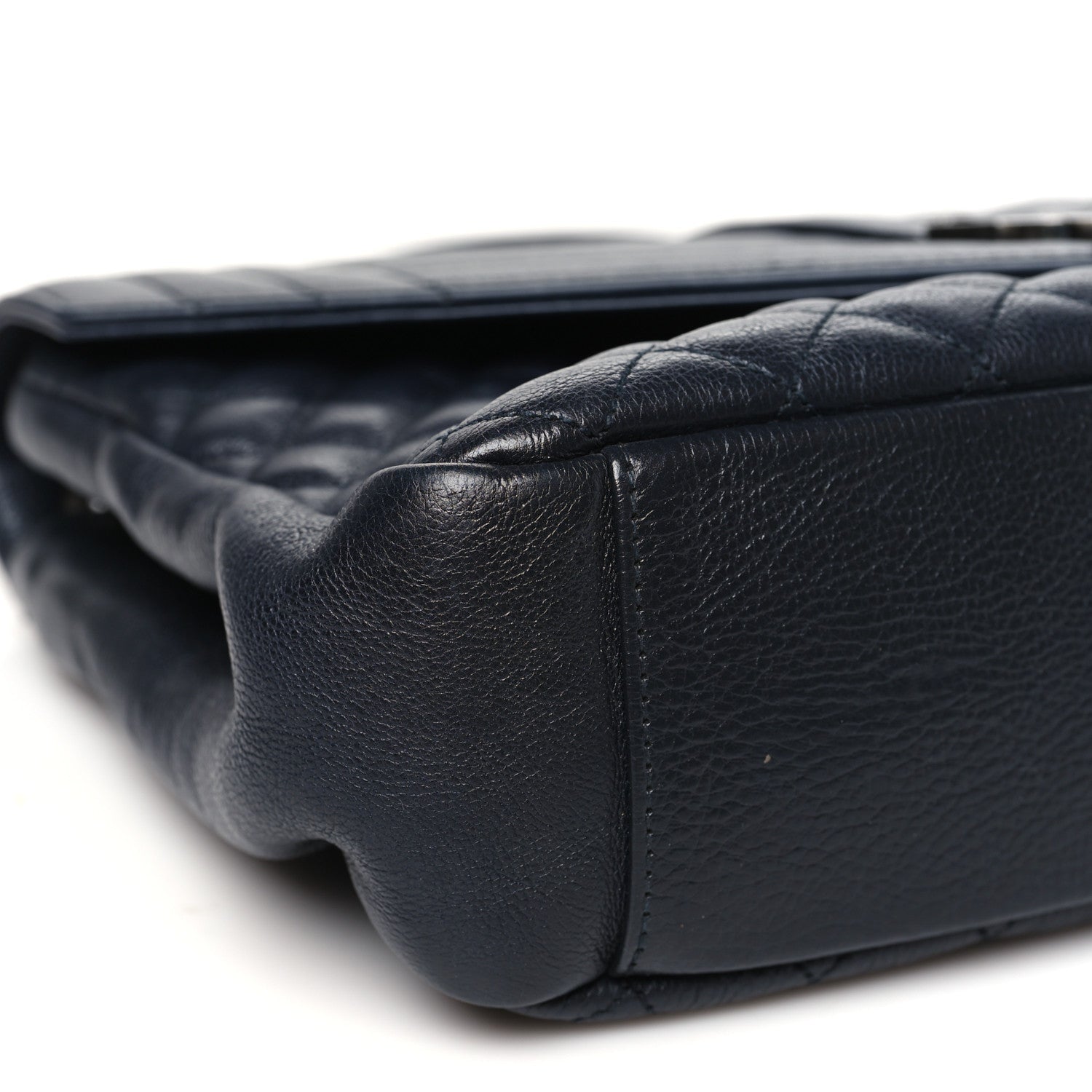 Saint Laurent Calfskin Mixed Matelasse Triquilt Large Monogram Satchel Deep Marine 8 of 10