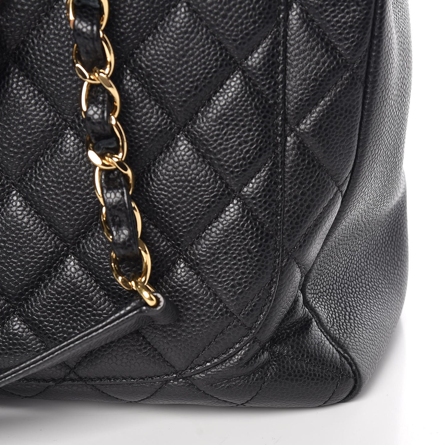 Caviar Quilted Grand Shopping Tote GST Black