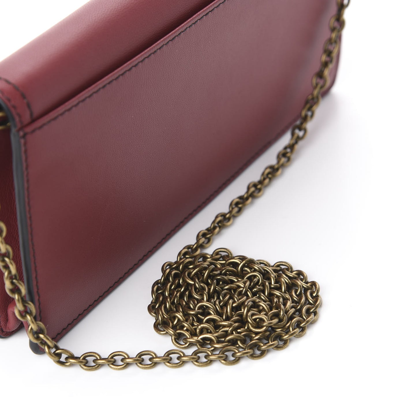Nappa Intrecciato Ellittica Chain Wallet Baccara Rose