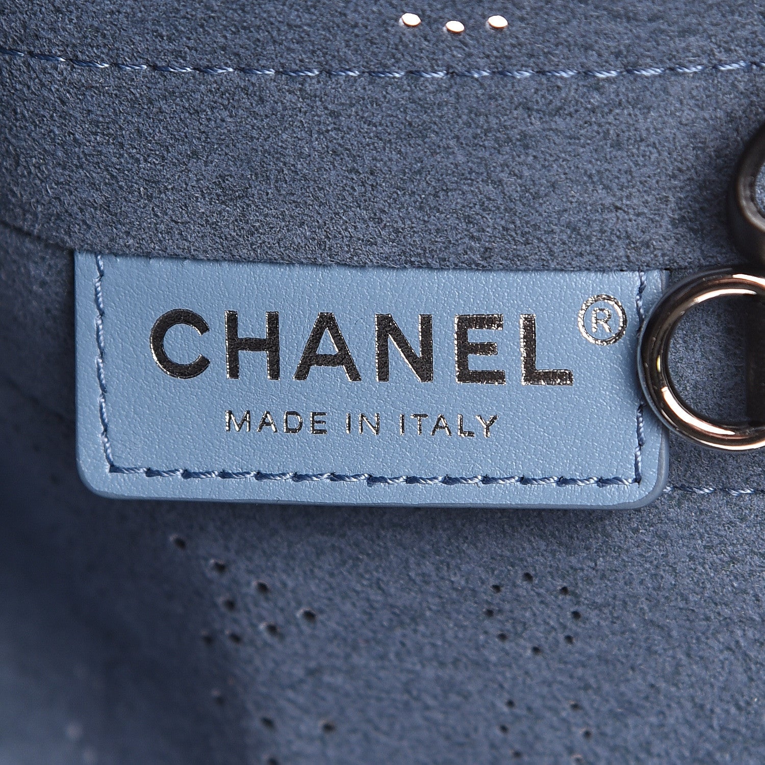 Chanel Calfskin Tweed Small Logo Eyelets Shopping Tote Black 8 of 12