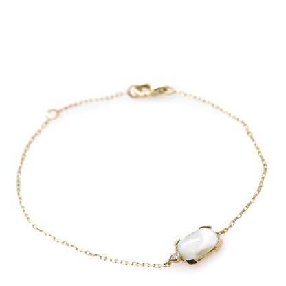 Cartier 18K Yellow Gold Mother of Pearl Diamond Tortue Charm Bracelet 1 of 4