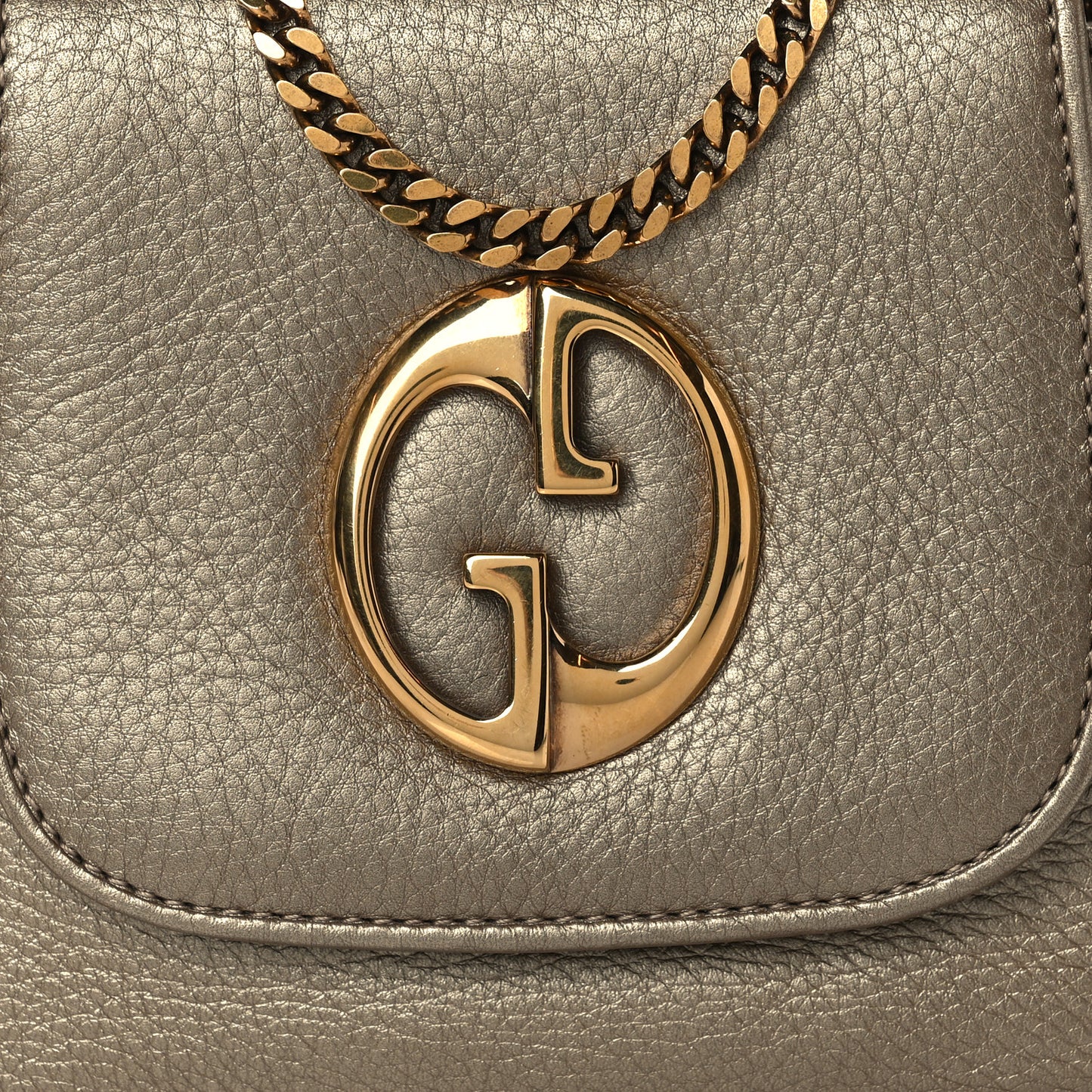 Pebbled Calfskin Small 1973 Chain Shoulder Bag Gold