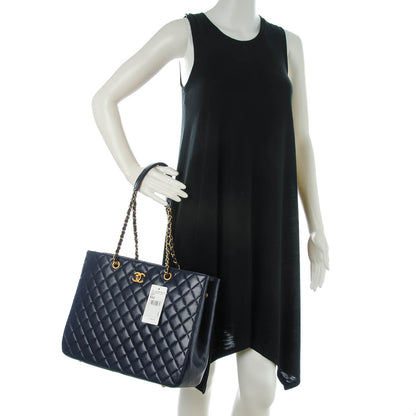 Chanel Caviar Quilted Shopping Tote Navy 2 of 7