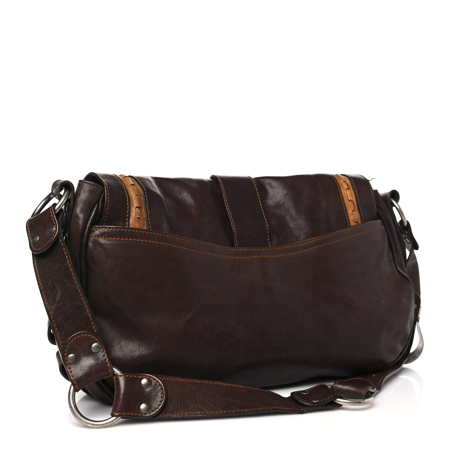 Calfskin Large Gaucho Double Saddle Bag Brown