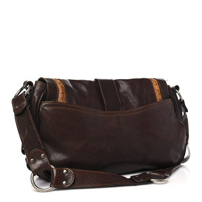 Christian Dior Calfskin Large Gaucho Double Saddle Bag Brown 3 of 14