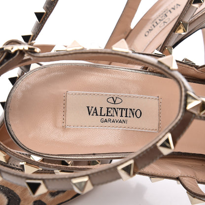 Valentino Garavani Calf Hair Leopard Print Rockstud Ankle Strap 100mm Pumps 39 Fucile Al Campion 8 of 9