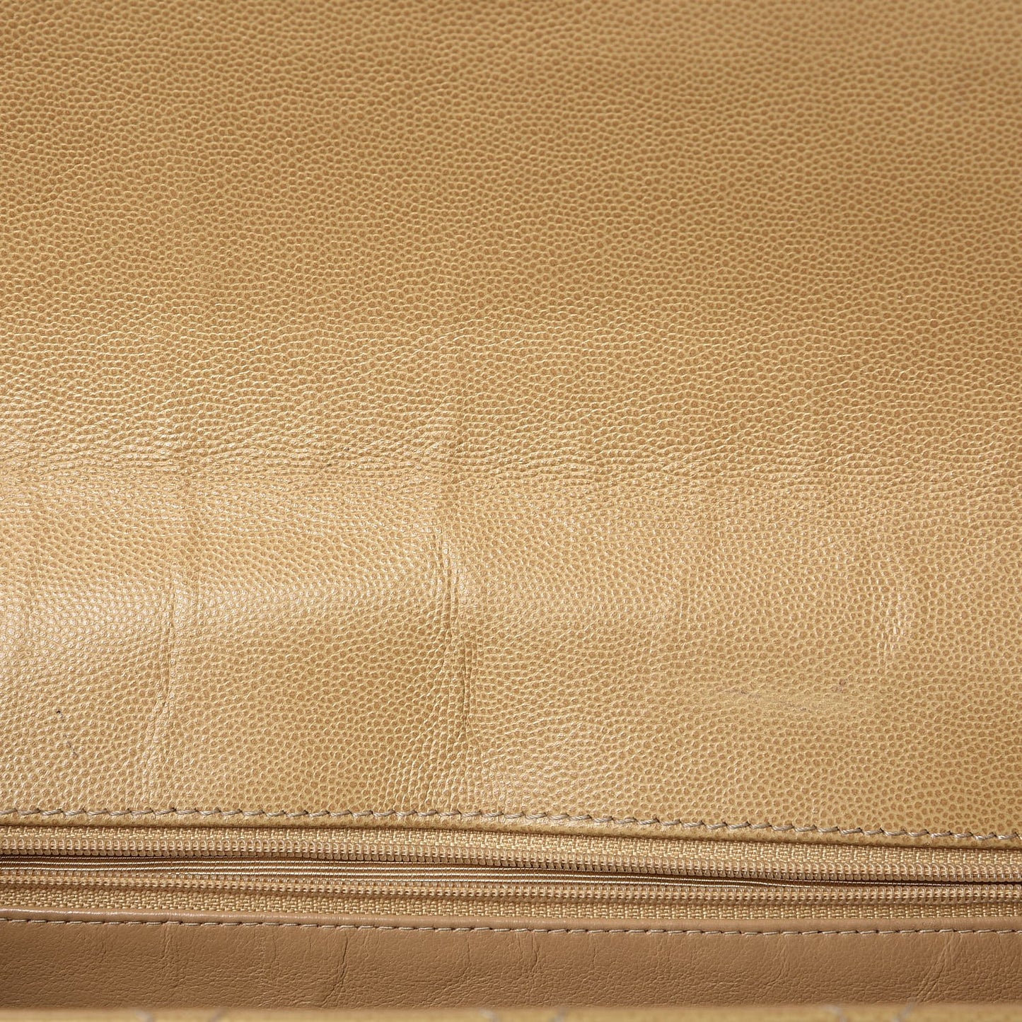 Caviar Stitched Jumbo Single Flap Beige