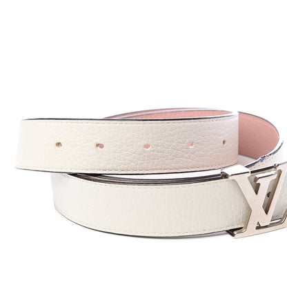 Louis Vuitton Taurillon Calfskin LV Initiales Reversible Belt 85 34 Ivory 5 of 10