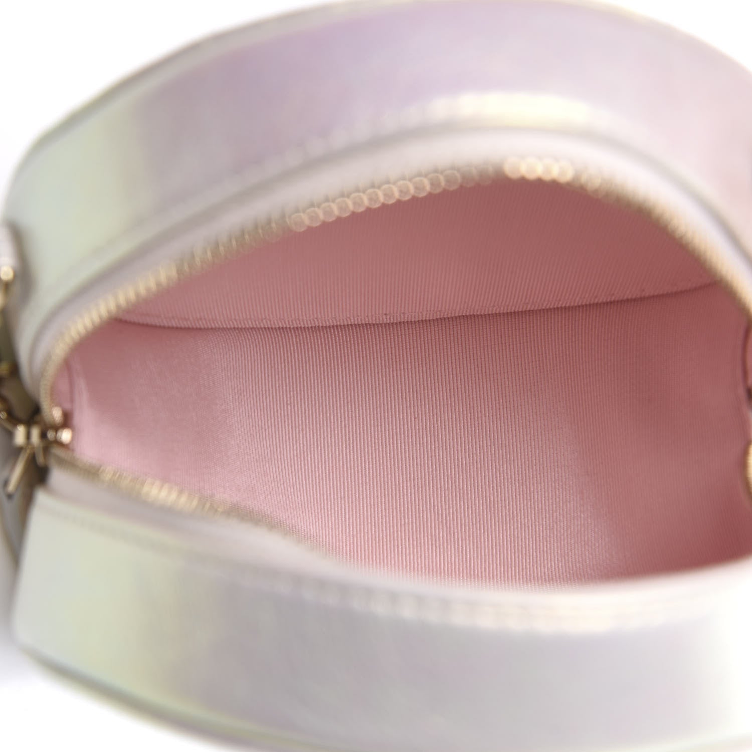 Chanel Iridescent Lambskin Quilted Round Clutch With Chain Ivory 4 of 10