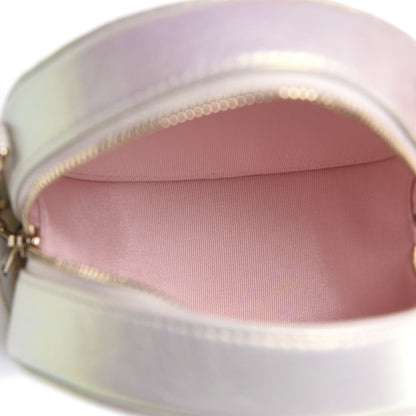 Chanel Iridescent Lambskin Quilted Round Clutch With Chain Ivory 4 of 10