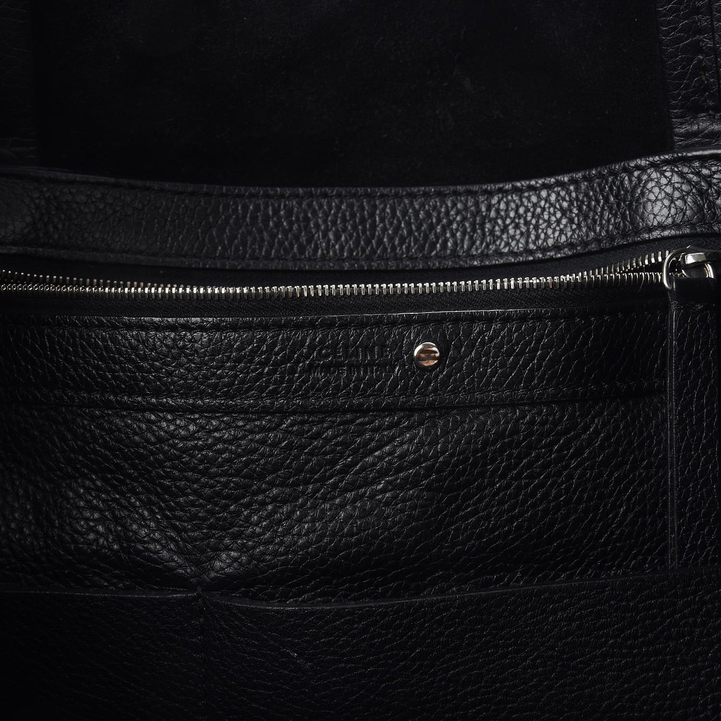 Grained Calfskin Medium Horizontal Cabas Phantom Black