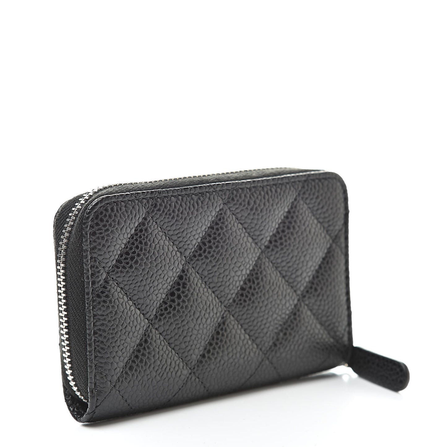Caviar Quilted Zip Coin Purse Black