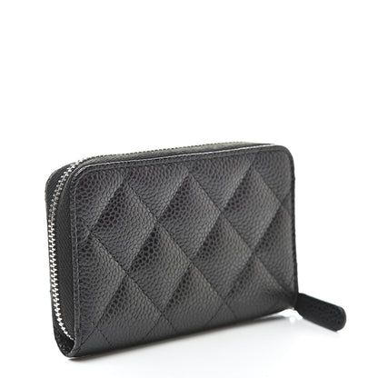 Chanel Caviar Quilted Zip Coin Purse Black 3 of 9