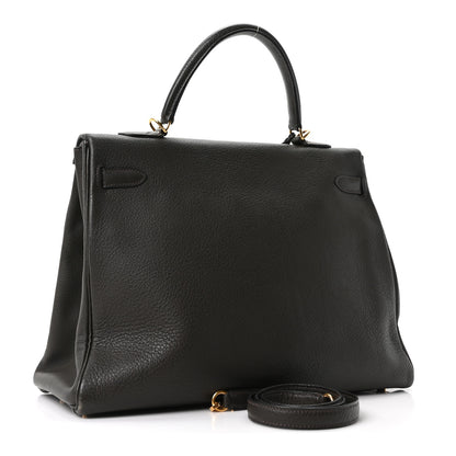 Hermes Vache Liegee Kelly Retourne 35 Vert Bronze 3 of 10
