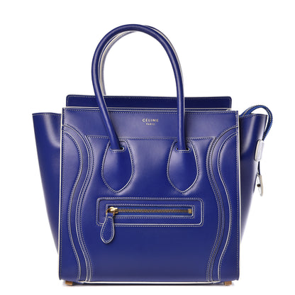 Celine Satin Calfskin Micro Debossed Luggage Blue 1 of 10
