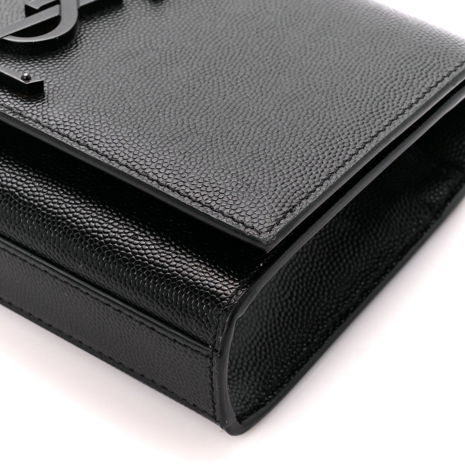 Saint Laurent Grain De Poudre Small Monogram Monochrome Kate Satchel Black 11 of 11