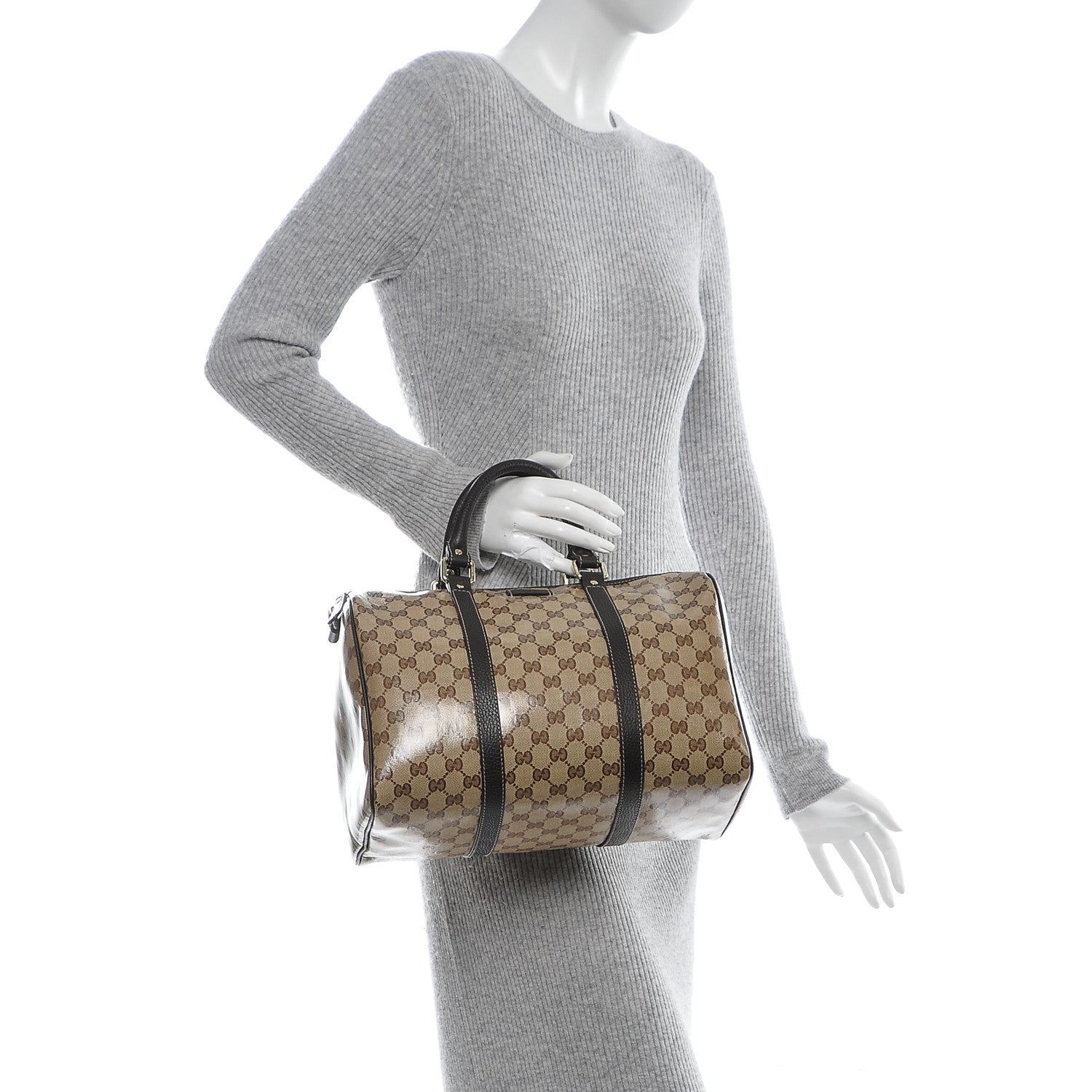 Gucci Crystal Monogram Medium Joy Boston Dark Brown 2 of 5