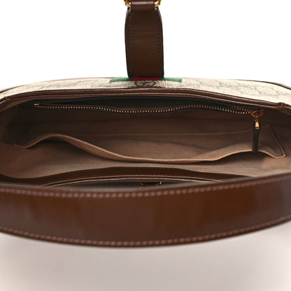 Gucci GG Supreme Monogram Azalea Calfskin Web Small Jackie 1961 Hobo Beige Ebony Brown Sugar 5 of 9