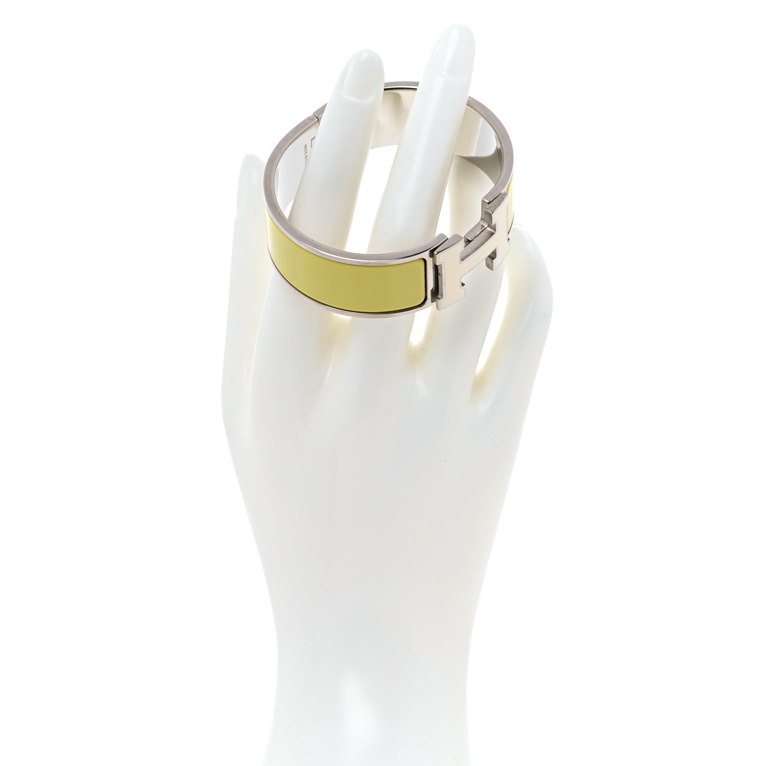 Hermes Enamel Wide Clic Clac H Bracelet PM Jaune Soleil 2 of 4