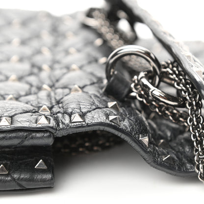 Valentino Garavani Craquele Nappa Small Rockstud Spike Shoulder Bag Black 12 of 12