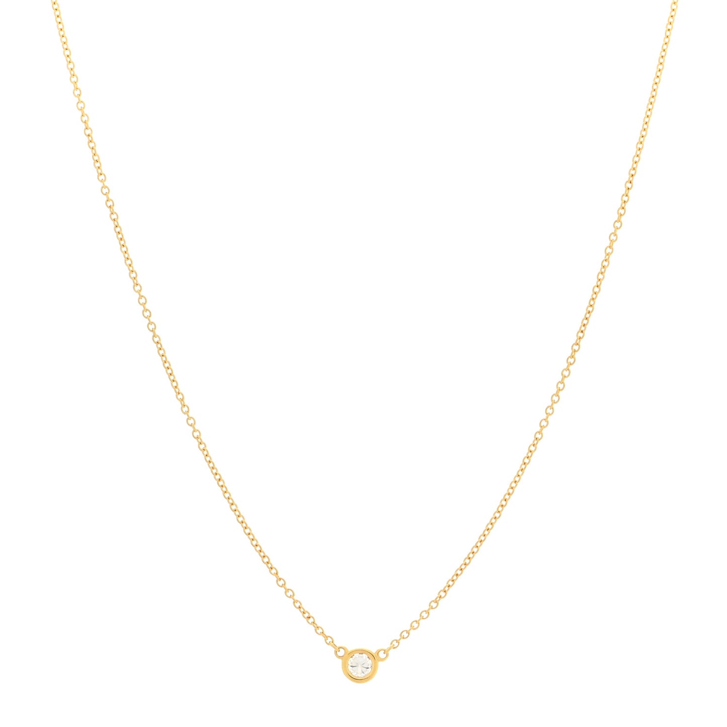 18K Yellow Gold Diamond .12ct Elsa Peretti Diamonds by the Yard Pendant Necklace