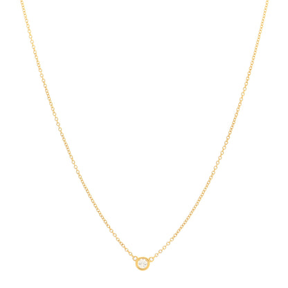 Tiffany 18K Yellow Gold Diamond .12ct Elsa Peretti Diamonds by the Yard Pendant Necklace 1 of 3