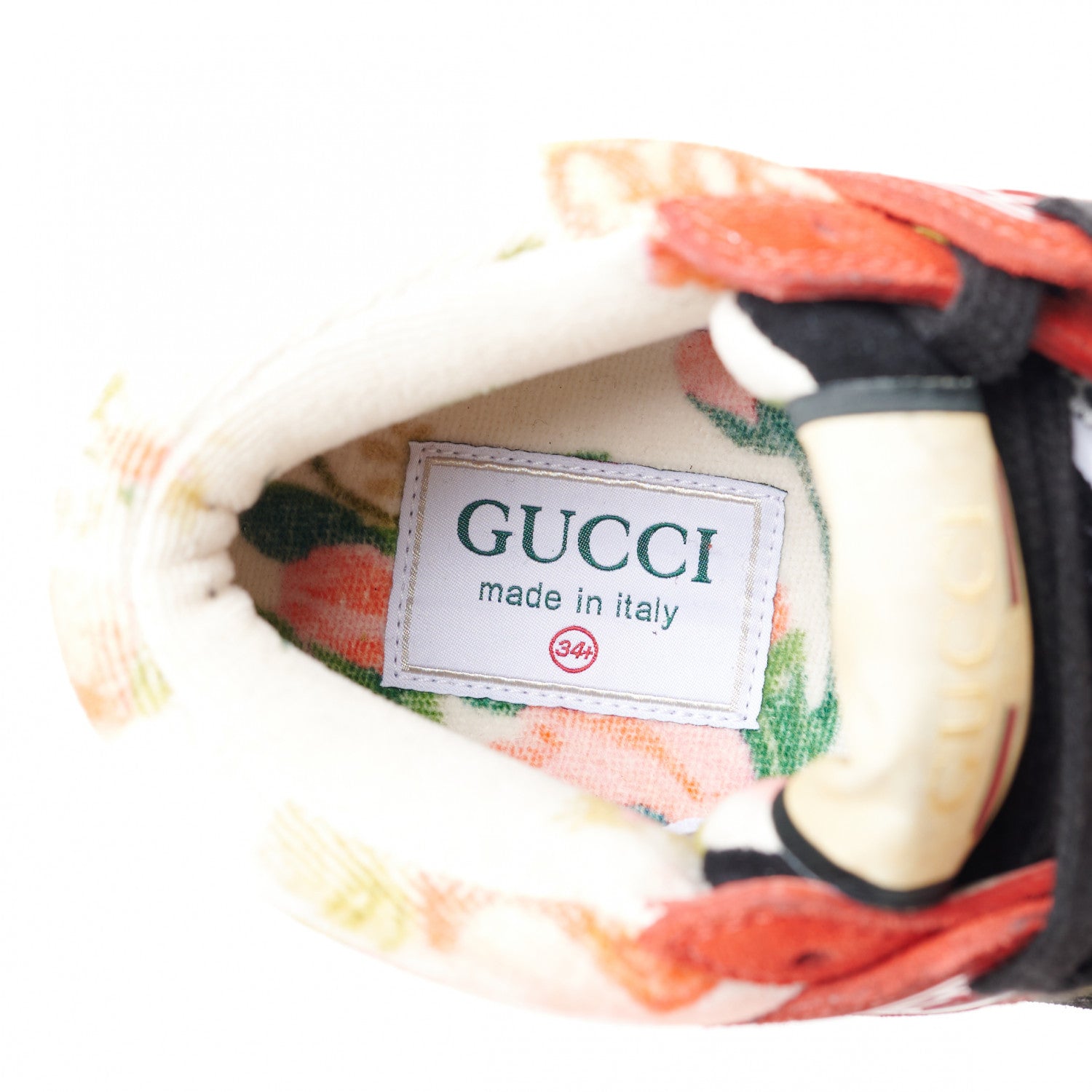 Gucci Suede Calfskin Womens Ultrapace Mid Top Sneakers 34.5 Hibiscus Red Black Neon Yellow Yolk 7 of 8