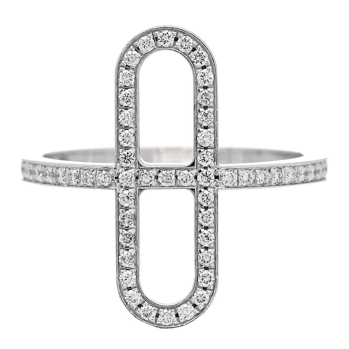18K White Gold Diamond Ever Chaine d'Ancre Ring 53 6.25