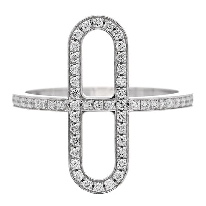 Hermes 18K White Gold Diamond Ever Chaine d'Ancre Ring 53 6.25 1 of 7