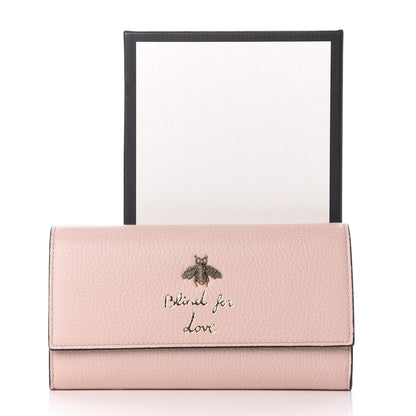 Gucci Calfskin Animalier Continental Wallet Porcelain Rose 7 of 7