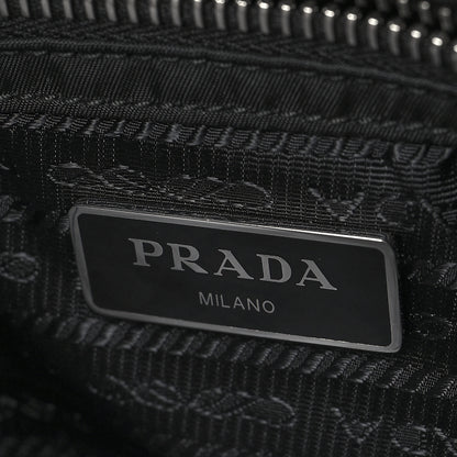 Prada Re-Nylon Nappa Triangle Quilted Padded Double Handled Zip Pocket Tote Black 6 of 9