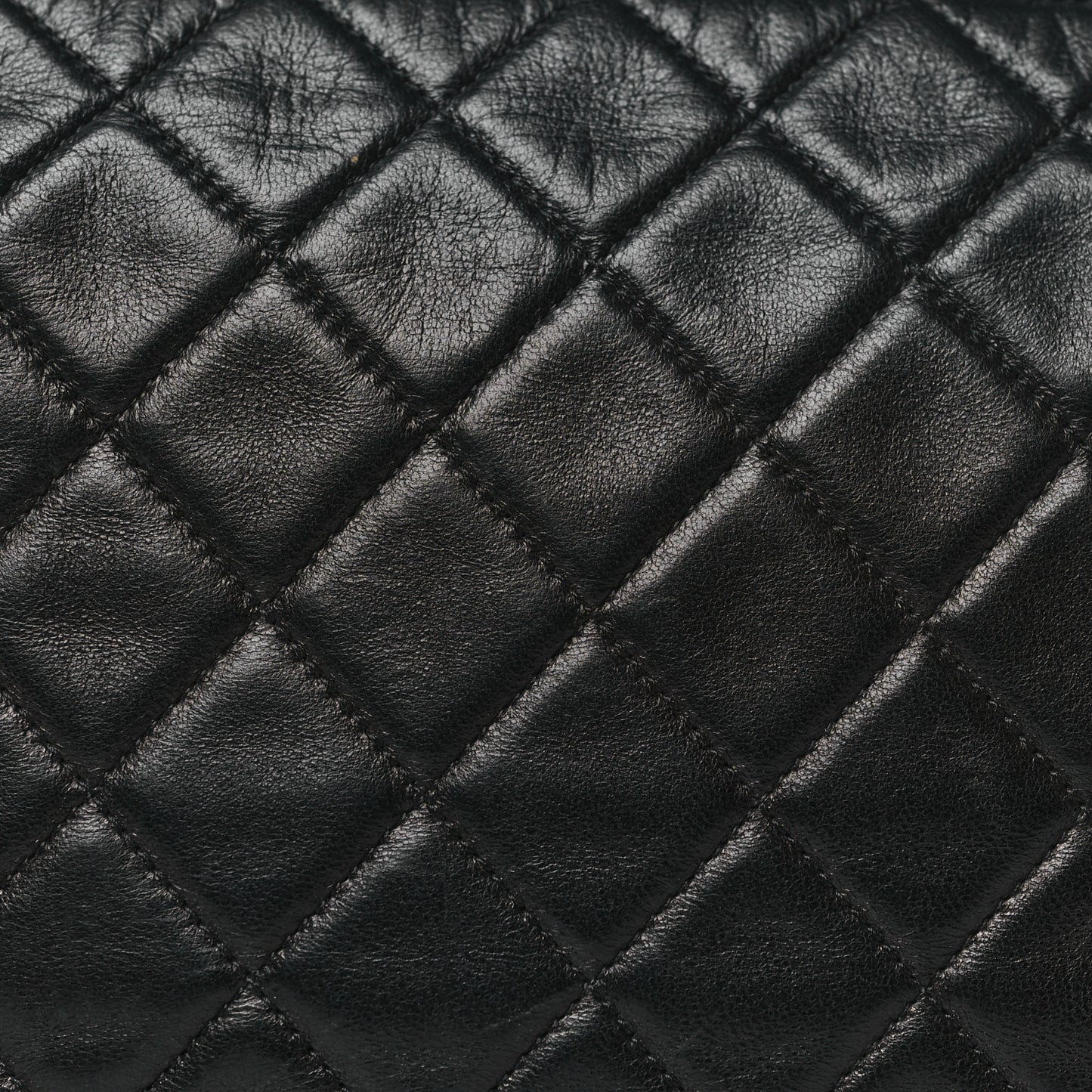 Lambskin Quilted Cosmetic Case Black