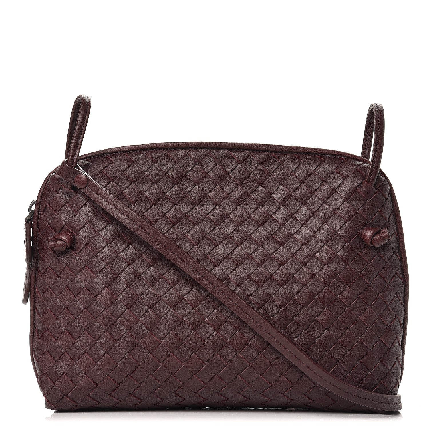 Bottega Veneta Nappa Intrecciato Crossbody Pillow Aubergine 1 of 8