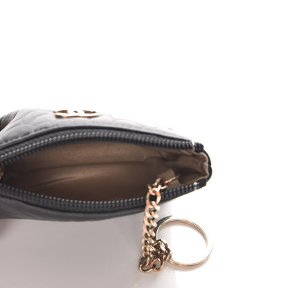 Chanel Lambskin Camellia Embossed Key Holder Case Black 5 of 8