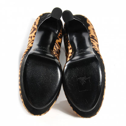 Saint Laurent Calf Hair Leopard Print Palais 105 Platform Pumps 38.5 5 of 6