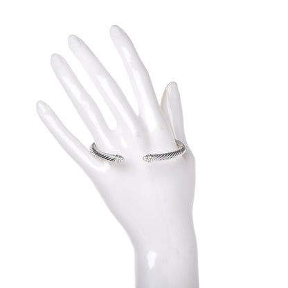 David Yurman Sterling Silver Diamond Pearl 5mm Cable Classics Bracelet 2 of 5