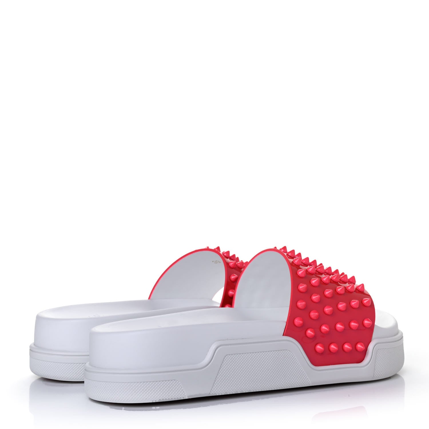 Christian Louboutin Calfskin Donna Studded Pool Fun Platform Flat Slide Sandals 39 Floride 3 of 4