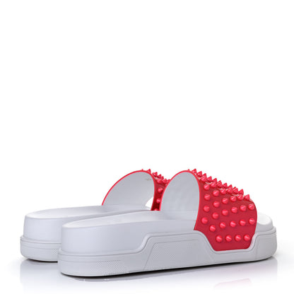 Christian Louboutin Calfskin Donna Studded Pool Fun Platform Flat Slide Sandals 39 Floride 3 of 4
