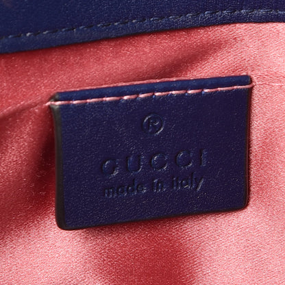Gucci Velvet Matelasse Mini GG Marmont Shoulder Bag Cobalt Blue 8 of 10