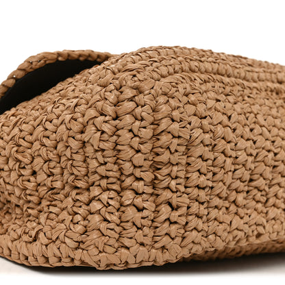 Saint Laurent Raffia Calfskin Monogram Medium Niki Chain Satchel Natural 9 of 10