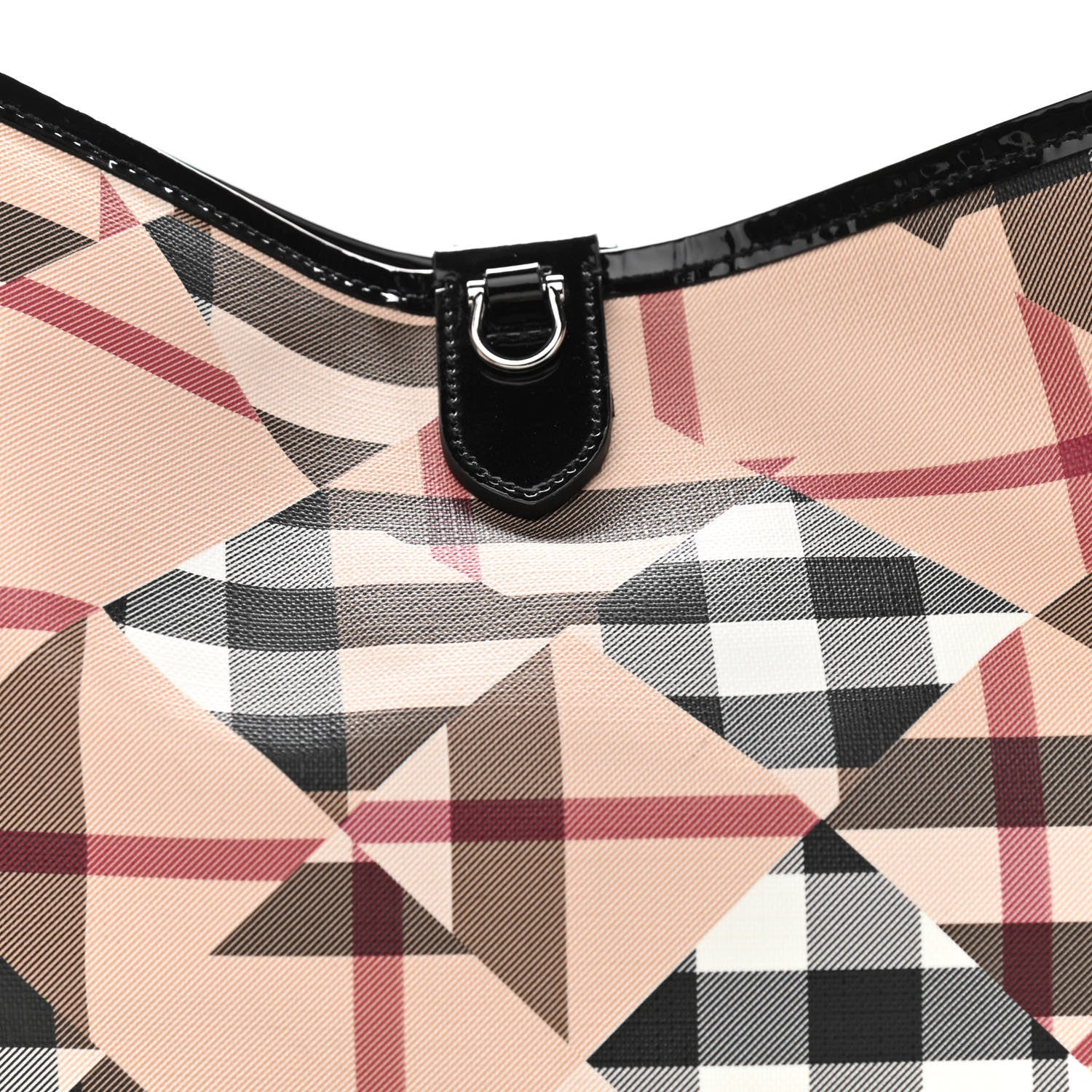 Burberry Patent Trim Patchwork Check Large Bucket Bag 11 of 15