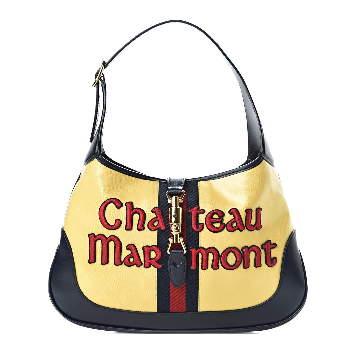 Crystal Monogram Chateau Marmont Medium Jackie O Hobo Straw Yellow Blue