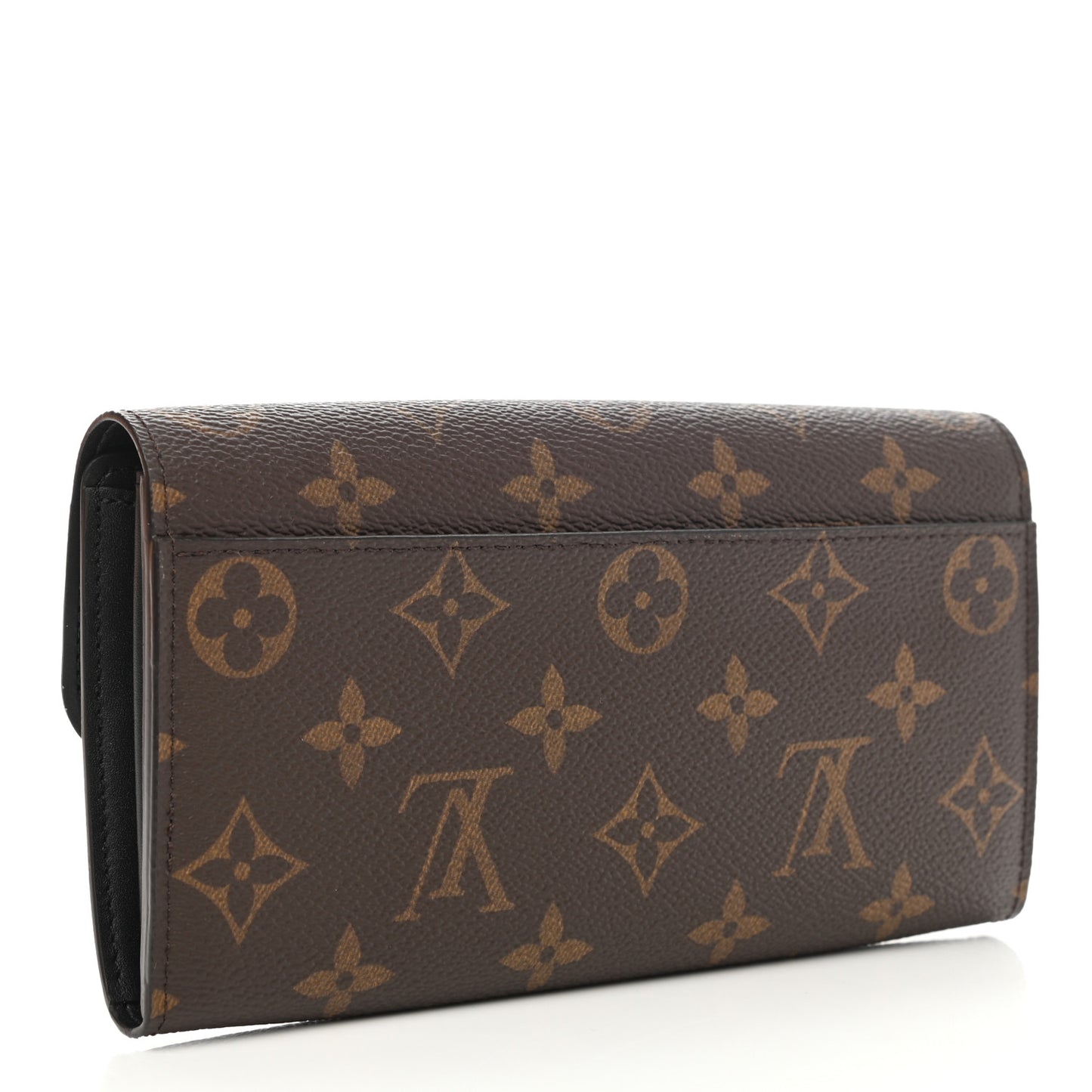 Monogram Flower Lock Long Wallet Black