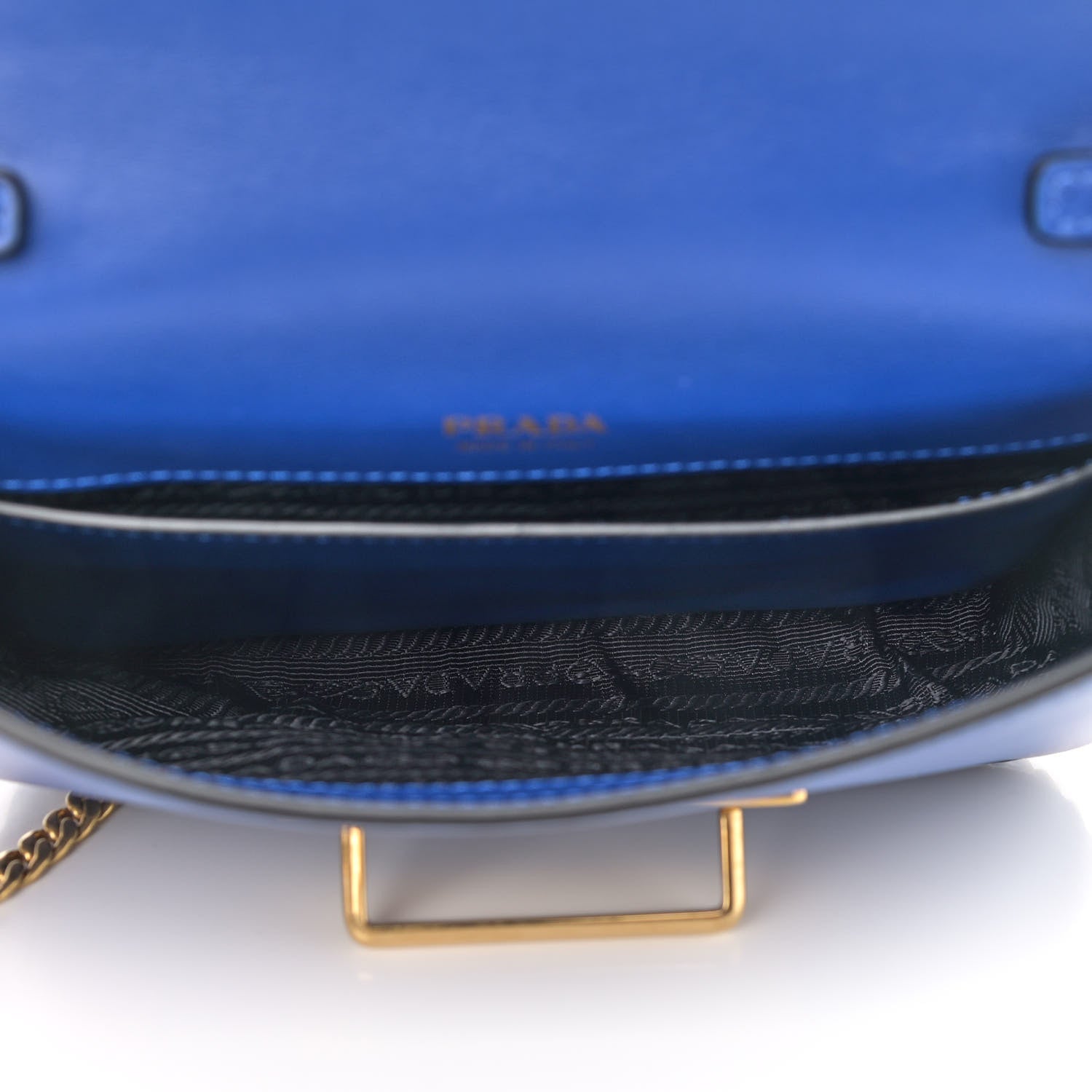 Prada Saffiano City Calf Cahier Belt Bag Black Bluette 5 of 10