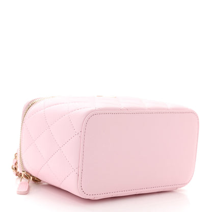 Chanel Lambskin Quilted Small Top Handle Vanity Case With Chain Light Pink Light Pink 4 of 11