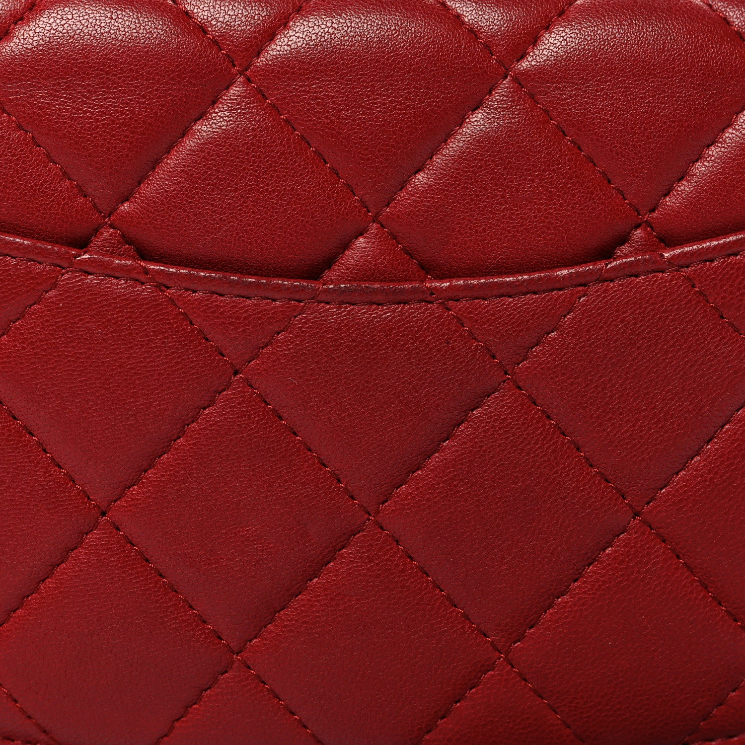 Chanel Lambskin Quilted Wallet On Chain WOC Red 12 of 12