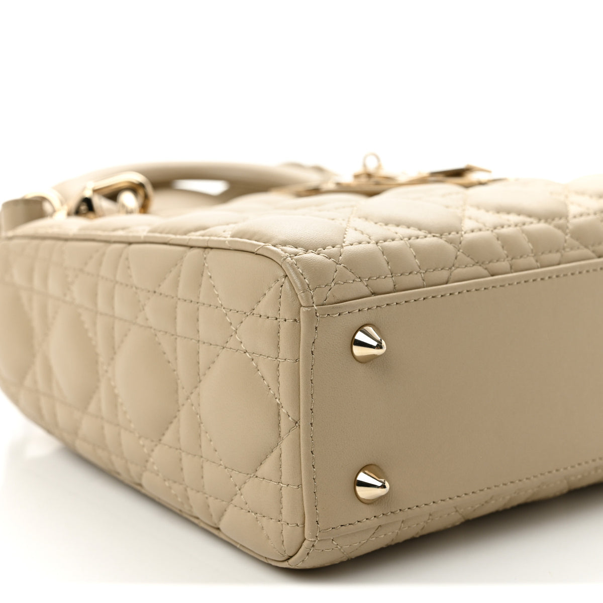 Christian Dior Lambskin Cannage Small My ABCDior Lady Dior Beige 9 of 10